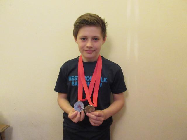 Harry with his runners up medals Harry with his runners up medals
